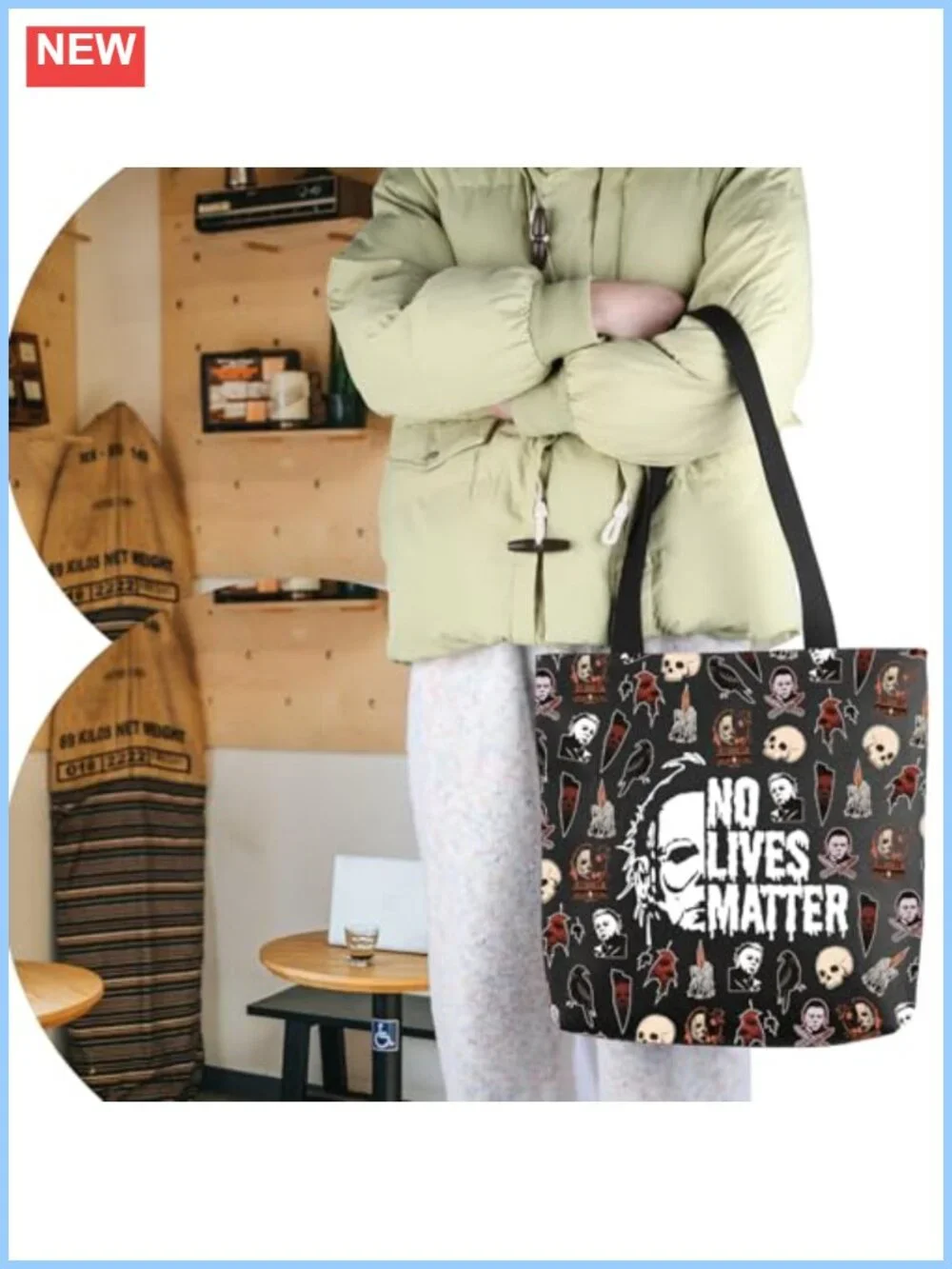 Funny Horror Movie Tote Bag Canvas Spooky Gift